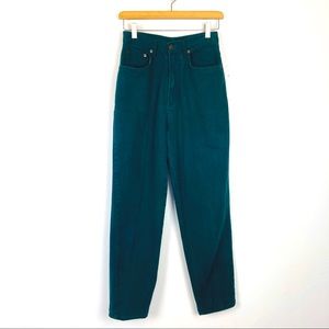 Vintage high waisted green mom jeans emerald green